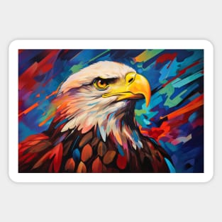 Eagle Animal Bird Portrait Colorful Painting Sticker